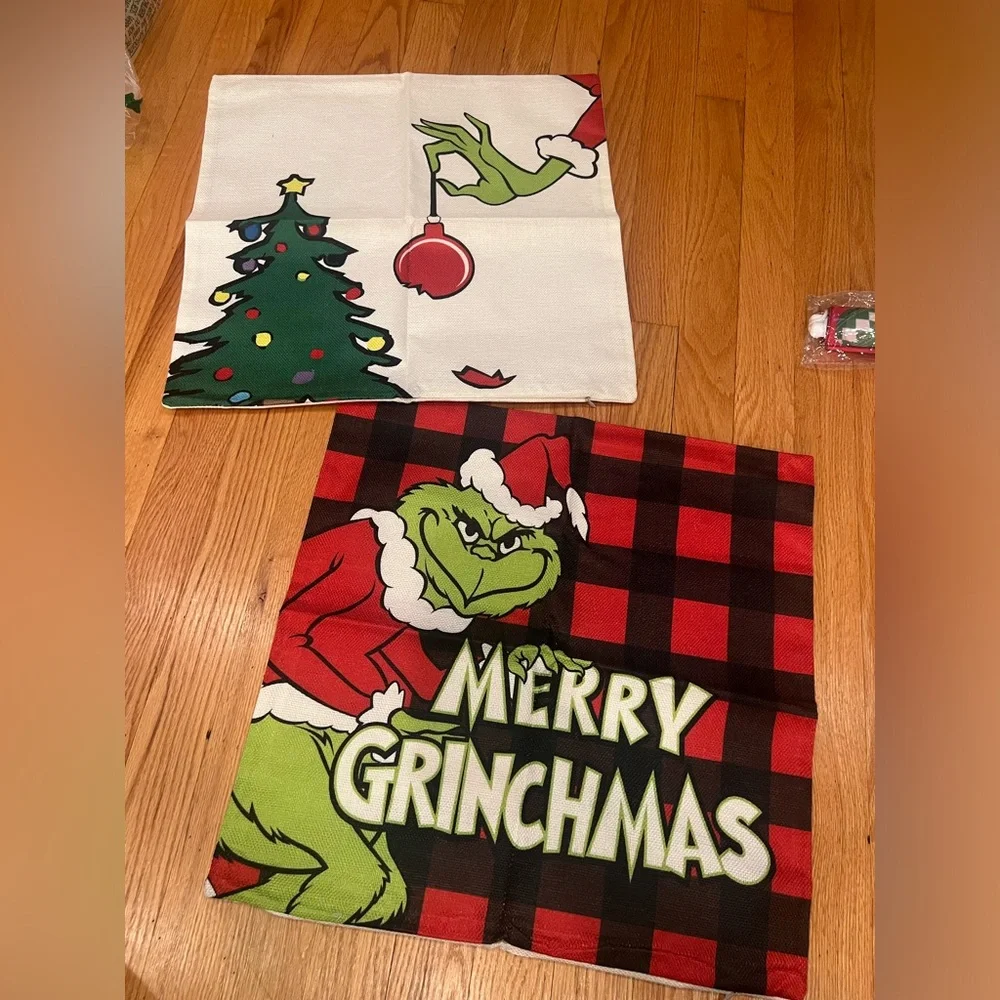 2 Grinch Christmas Pillow Covers